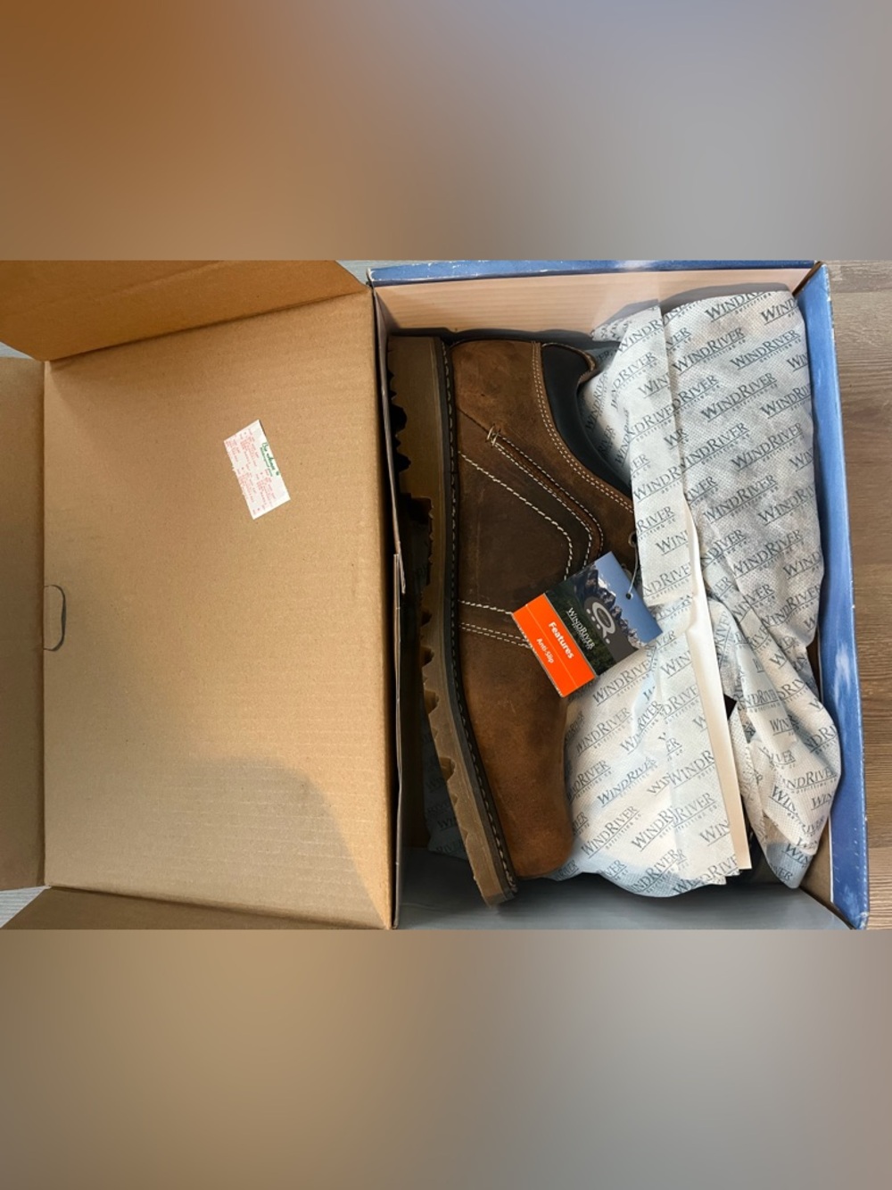 NIB Wind River Outfitting Co Brown Extra Wide Anti-Slip Shoes size 14